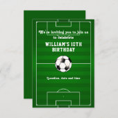 Fußball Feld Custom Geburtstagseinladung (Vorne/Hinten)