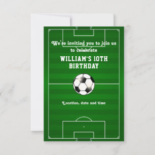 Fußball Feld Custom Geburtstagseinladung