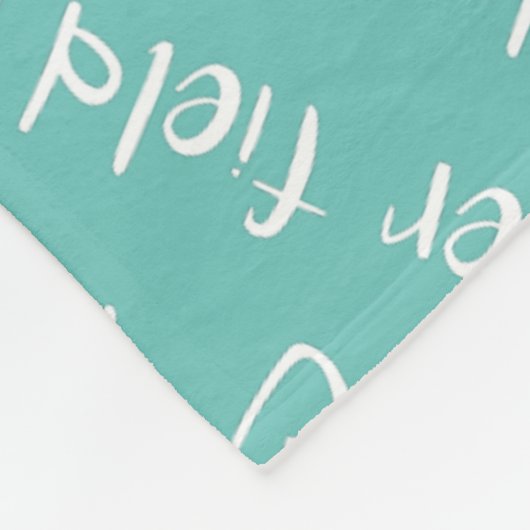 Fußball Feld mein glücklicher Platz aquamarin Weiß Fleecedecke (Ecke)