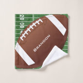Fußball Feld und Ball Design Badetuch Set (Waschlappen)