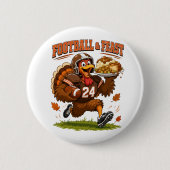 Fußball & Festtags Truthahn Button (Vorderseite)