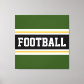 FUSSBALL Fett Schwarz-weiße, grüne Streifen Leinwanddruck (Vorderseite)