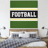 FUSSBALL Fett Schwarz-weiße, grüne Streifen Leinwanddruck (Insitu (Schlafzimmer))