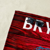 Fußball First Down Touchdown Red Wood Beach Handtu Strandtuch (Beispiel)