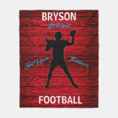 Fußball First Downs Touchdowns Red Wood Fleecedecke (Vorderseite)