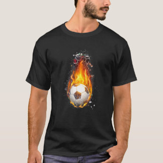 Fußball Flamme Brennender Fußball Fußball T-Shirt