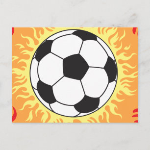 Fußball Flammen Design Postkarte