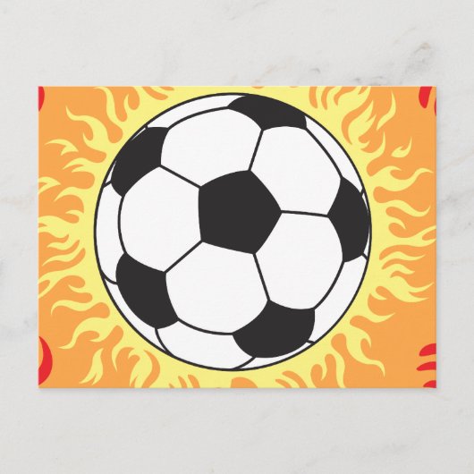 Fußball Flammen Design Postkarte (Vorderseite)