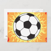 Fußball-Flammendesign Postkarte (Vorne/Hinten)