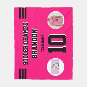Fußball Fleece Blanket Fuchia Fotos personalisiert