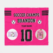 Fußball Fleece Blanket Fuchia Fotos personalisiert (Vorderseite (Horizontal))