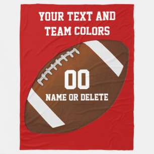 Fußball-Fleece-Blanket in Ihrem TEXT und FARBEN Fleecedecke