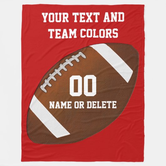Fußball-Fleece-Blanket in Ihrem TEXT und FARBEN Fleecedecke (Vorderseite)
