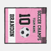Fußball-Fleece Blanket rosa personalisiert-Player- Fleecedecke (Vorderseite (Horizontal))