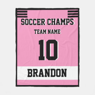 Fußball Fleece Blanket rosa personalisierter Spiel