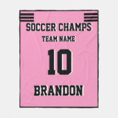 Fußball Fleece Blanket rosa personalisierter Spiel (Vorderseite)