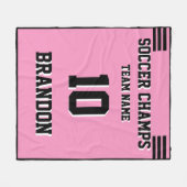 Fußball Fleece Blanket rosa personalisierter Spiel (Vorderseite (Horizontal))