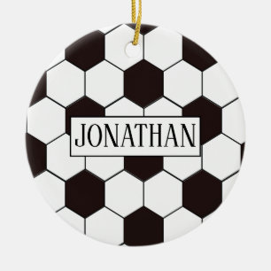 Fußball   Football pattern Anpassbar   Eigenname Keramik Ornament