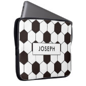 Fußball | Football pattern Anpassbar | Eigenname Laptopschutzhülle (Vorne Rechts)