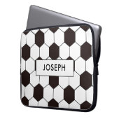 Fußball | Football pattern Anpassbar | Eigenname Laptopschutzhülle (Vorderseite Links)