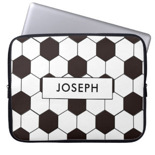 Fußball Football pattern Anpassbar Eigenname Laptopschutzhülle