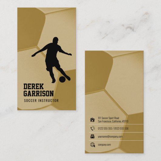 Fußball | Football Sports Coach Gold Visitenkarte (Vorne/Hinten)