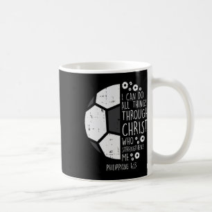 Fußball Footbyl Ich kann Dinge Bibel Gott Jesus Gi Kaffeetasse