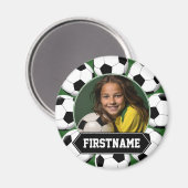 Fußball-Foto für Mannschaft oder Spieler - grün Magnet (Vorderseite/Rückseite)