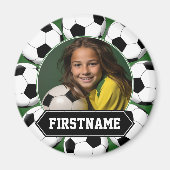 Fußball-Foto für Mannschaft oder Spieler - grün Magnet (Vorne)