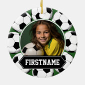 Fußball-Foto für Mannschaft oder Spieler - niedlic Keramikornament (Hinten)
