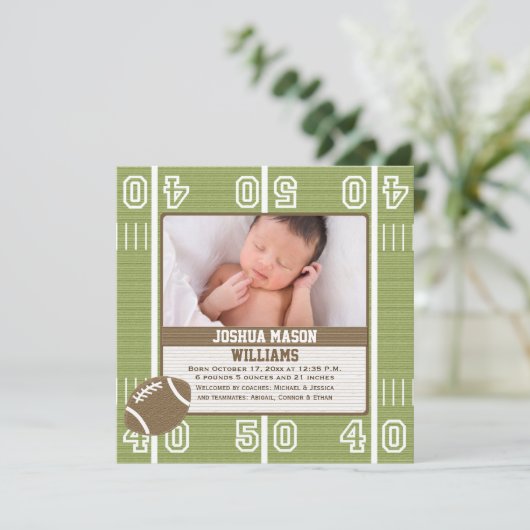 Fußball-Foto - Geburtstagskarte Ankündigung (Stehend Vorderseite)