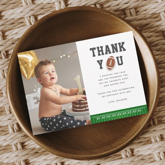 Fußball-Foto im ersten Jahr Dankeskarte