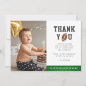 Fußball-Foto im ersten Jahr Dankeskarte (Vorderseite)