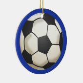 Fußball-Foto Keepake Blue Keramik Ornament (Rechts)