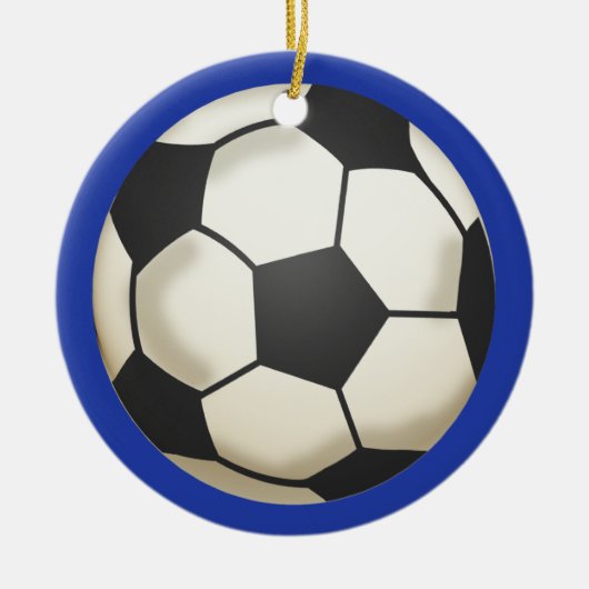 Fußball-Foto Keepake Blue Keramik Ornament (Vorne)