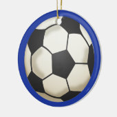 Fußball-Foto Keepake Blue Keramik Ornament (Links)