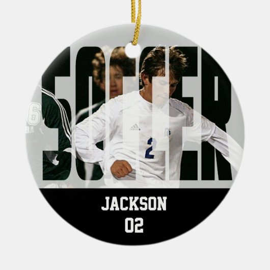 Fußball ⚽ Foto Keepake Keramik Ornament (Vorne)