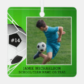 Fußball-Foto Personalisiert Keepake Ornament Aus Metall (Rückseite)