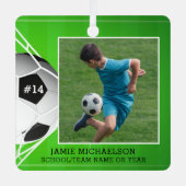 Fußball-Foto Personalisiert Keepake Ornament Aus Metall (Vorderseite)