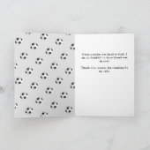 Fußball Foto Trainer Dankeskarte (Innenseite)