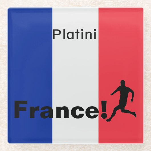Fußball-Frankreich, anpassbar Glasuntersetzer (Vorderseite)
