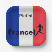 Fußball-Frankreich, anpassbar Pappteller (Vorderseite)
