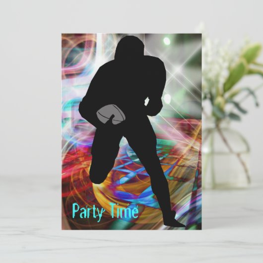 Fußball Freitagabend Lichter laden Einladung (Stehend Vorderseite)