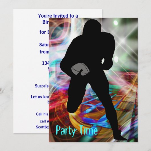 Fußball Freitagabend Lichter laden Einladung (Vorne/Hinten)