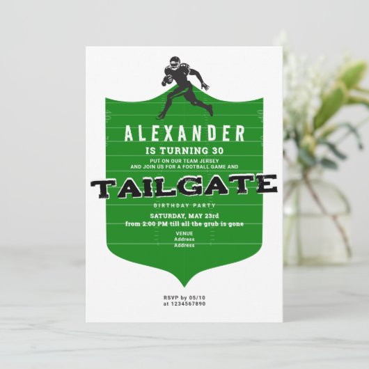 Fußball & Freunde Tailgate Grill & Chill Geburtsta Einladung (Stehend Vorderseite)