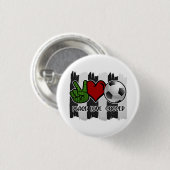 Fußball Frieden und Liebe Button (Vorne & Hinten)