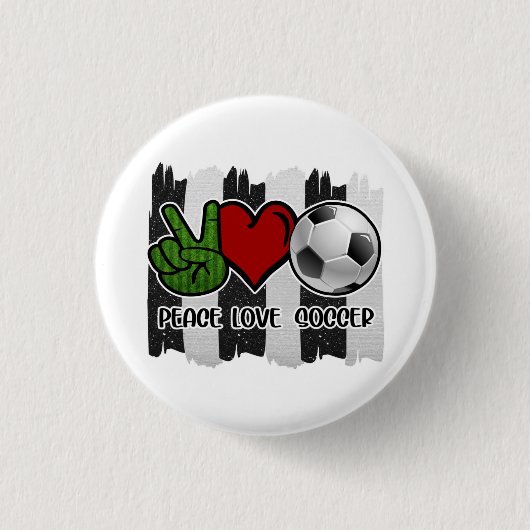 Fußball Frieden und Liebe Button (Vorderseite)
