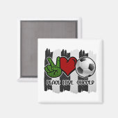 Fußball Frieden und Liebe Magnet (Vorderseite/Rückseite)