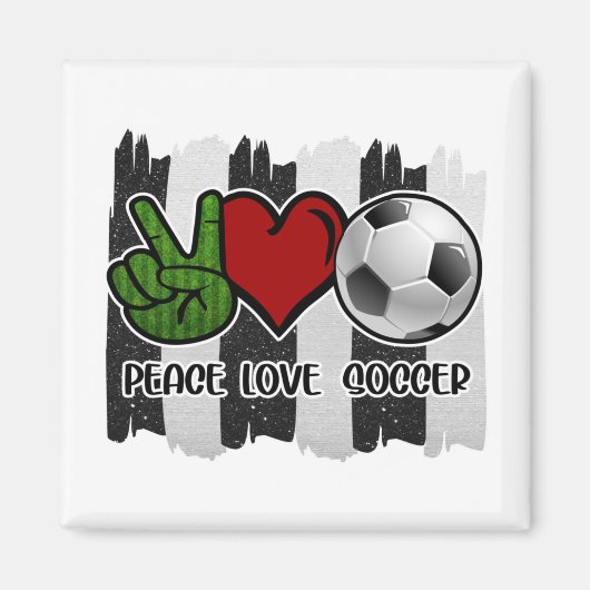 Fußball Frieden und Liebe Magnet (Vorne)