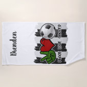 Fußball Frieden und Liebe Strandtuch (Vorderseite)